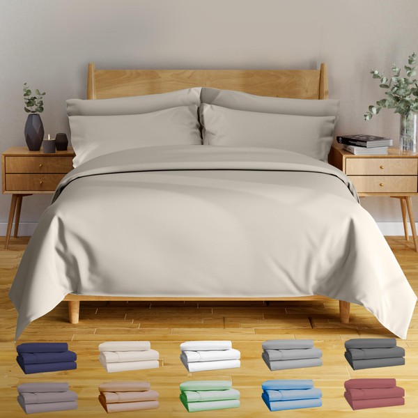 BAMPURE Luxury Series 6 Pcs King Sheet Set - 100%