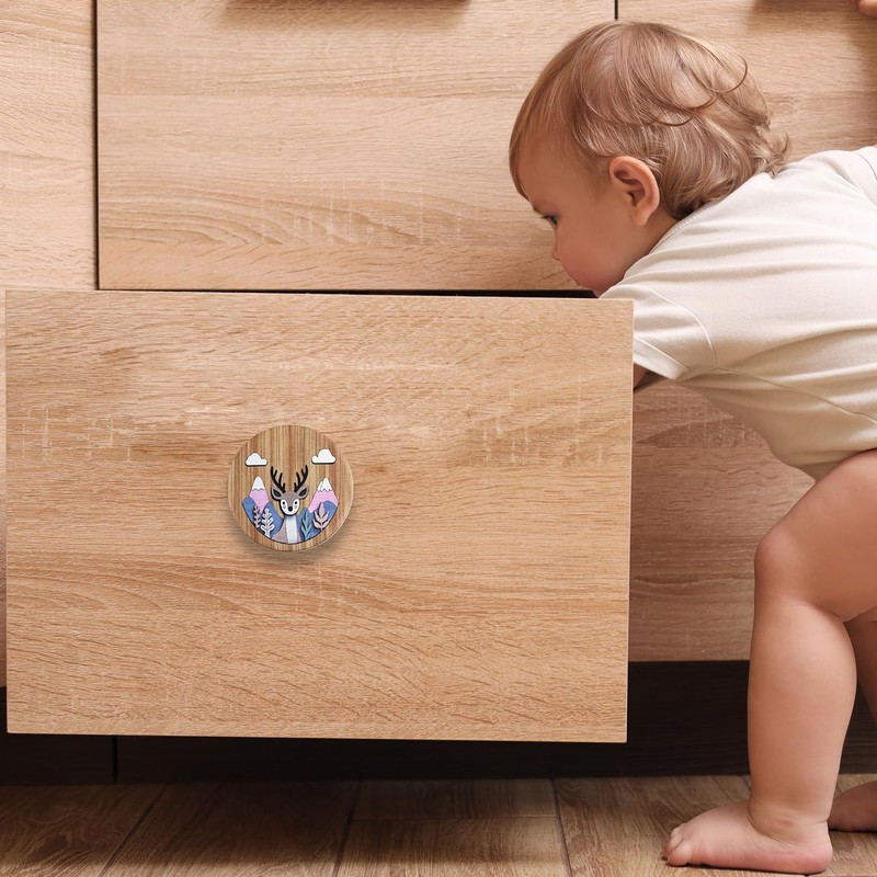 JamJam 8 Pack 1.8" Wooden Flower Animals Car Theme Kids