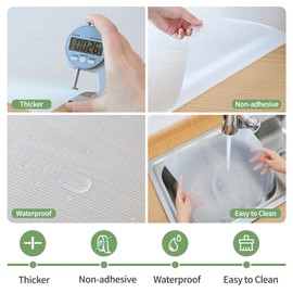 wohomuke Shelf Liners 11 inch x 20 ft Shelf Liners for Kitchen cabinets nonstick Lining Drawer Mats EVA Protector for Cupboard (Clear Ribbed,11 inch x 20 ft)