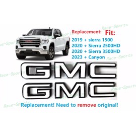 Auto GMC Front Rear Black White GMC Emblem 2020+ Sierra 1500 2500HD 3500HD 2023+ Canyon