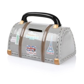 FunX Money Box Travel Bag – Piggy Bank as Packaging for Money Gifts for Holidays, Travel or as Decoration – Holiday Fund 14 x 8 x 10 cm