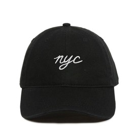 NYC New York City Baseball Cap Embroidered Cotton Adjustable Dad Hat Black