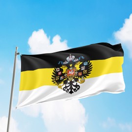 Russian Imperial Coat of Arms Eagle Tzar Czar 3x5 feet Flag Banner Vivid Color Double Stitched Brass Grommets