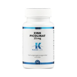 Klean Labs - Zinc Picolinate - 25 mg Elementary Zinc per Capsule - 100 Capsules - Vegan, No Genetic Engineering, No Unwanted Additives & High Dose - To Support the Immune System