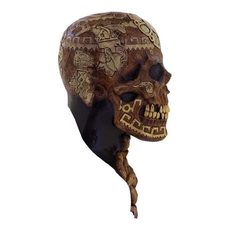 Máscara De Calavera Azteca Cráneo México Halloween Ghoulish Café