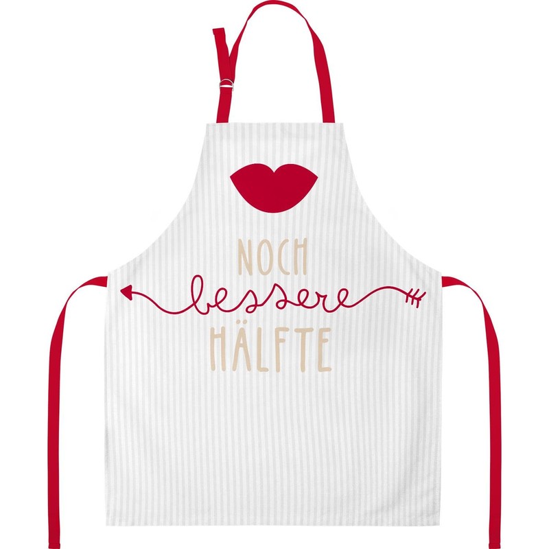 GRUSS & CO Apron Set with Saying "Bessere Hälfte" |