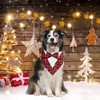 Formal Tuxedo Bandana Collar - Red Plaid Dog Christmas Costume