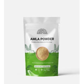Amla Powder for Hair & Skin Care – 114g | Indian Gooseberry Powder for Hair Mask, Scalp Cleanse & Shine | Herbal DIY Beauty | Vegan, Non-GMO | By Hebhac Herbals