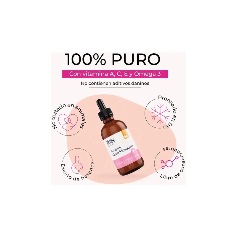 Aceite de Rosa Mosqueta Hebbe Cosmetics Kit 3x50ml Prensado Fro
