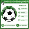 100 Pcs Soccer Paper Plates and Napkins Disposable for Party,