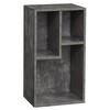 VECELO 3-Cube Open Bookcase, Small Bookshelf with Height Difference Shelves