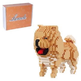 Larcele 768 Pieces Micro Building Blocks Toy Kit, Mini Animal Bricks Building Blocks Set KLJM-05 (Chow Chow) Reusable