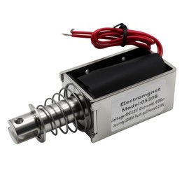 TOMSHIELE DC12V 600mA Push Pull Solenoid, 6N, 10mm Linear Solenoid, Open Frame Type Solenoid Electromagnet, Solenoid Actuator in Automatic Switch Control