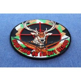 Deer Hunter Patch - 4x4 inch. Embroidered Iron on Patch