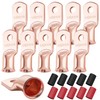 XHF 10PCS 1/0 AWG-1/4 Heavy Duty Battery Cable Lugs Shrink
