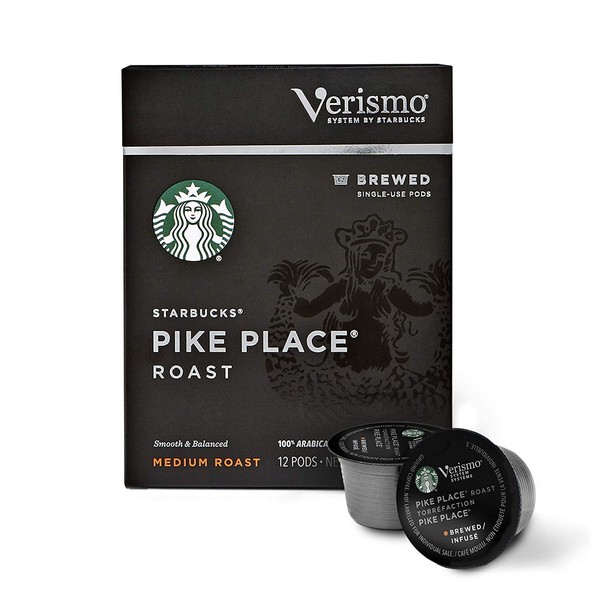 Starbucks Medium Roast Verismo Coffee Pods — Pike Place Roast for Verismo Brewers — 6 boxes (72 pods total)