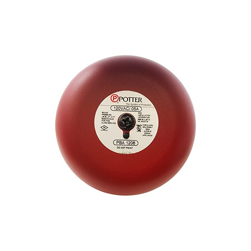Fire Alarm Bell, 120 Volt AC, UL, 6" Diameter, UL