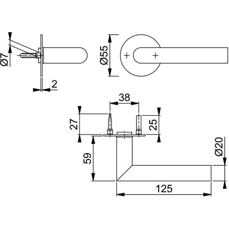 HOPPE Amsterdam Door Handle Set 2x Door Handles + 2x