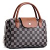 BOYATU Checkered Makeup Bag Organizer with Handle: Large Travel Cosmetic