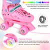 VEZLOPUS Roller Skates, Adjustable Pink Roller Skates with Light up