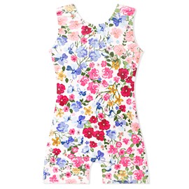 EQSJIU Baby Leotards For Girls 12-18 Months 18-24 Months 1t 2t 1-2t Years Old Toddler Floral Colorful Flower Biketard Outfits Sparkle Girls Gymnastics Leotards