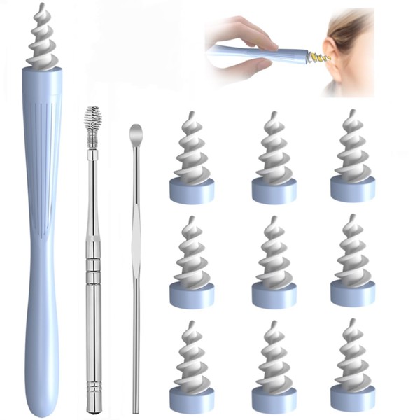 3 in 1 Ear Wax Removal Tool, 2023 Q-Grips Ear Wax Remover Reusable and Washable Replacement Soft Silicone Tips for Deep Cleaner Earwax, Ear Wax Removal Kit Contains 3 Types of Ear Cleaner Tools