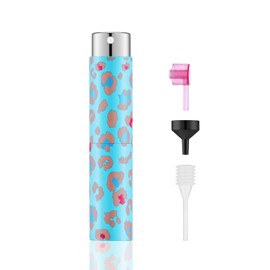 Lil Ray 8ml Leopard Print Mini Perfume Atomizer Spray Bottle, Portable Travel Refillable Atomizer Sprayer for Perfume, Cologn, Fragrance with Twist Design(Blue)