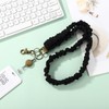 Scrunchie Lanyard for ID Badges, Polyester Elastic Lanyard with Stainless