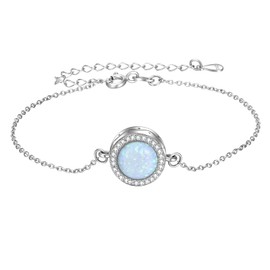 YAFEINI Opal Urn Bracelet For Ashes 925 Sterling Silver Opal Cremation Keepsake Pendant Locket Bracelet For Women Mom