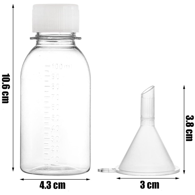 WUWEOT 40 Pack 100ml Clear Plastic Travel Bottles, Empty Refillable