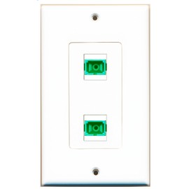 RiteAV - 2 Port Fiber SC APC Simplex Decorative Wall Plate - Bracket Included