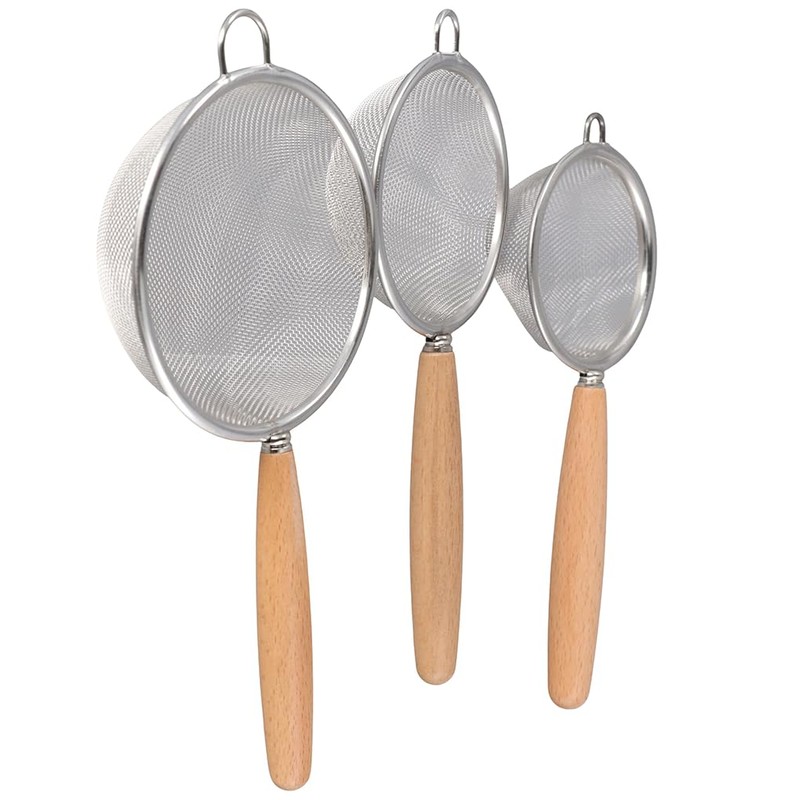 3 Pcs Kitchen Fine Mesh Strainers, Stainless Steel Wire Mesh