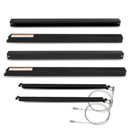 CNNELL 2 Sided Trailer Tailgate Ramp Lift Assist System Kit w/ 10 to 24 Inch Height Side Rail, 4 to 6 Feet Height Tailgate Ramp Maximum 350 Lbs Load Capacity Black