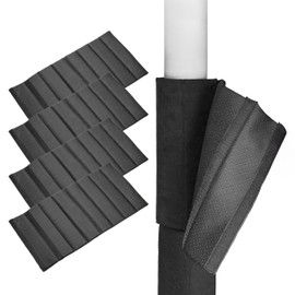 Hudson Comfort Basement Pole Wrap - Garage Pole Padding with Anti Slip Fabric - Strong Hook and Loop for A Tight Wrap - Round Column Wrap 10mm Foam - 12x24 Inches (4 Pack) - 4 Feet of Protection
