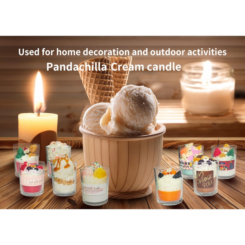 Pandachilla Aroma Candle Soy Wax Handmade Cute Dessert Series Cream