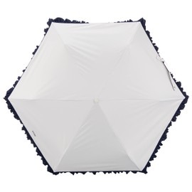 estaa MOONBAT First Class Light Blocking, Heat Shielding UV Shielding Parasol [For Rain or Shine] 19.7 inches (50 cm), Women's Decoration, Folding Umbrella, white (off-white)