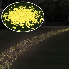 Pure Garden 50-LG5072 Garden Stones-500 Count Dark Solar Pathway Pebble Lights-Decorative Glowing Rocks for Flower Beds, Walkways, Patios (Blue), 500