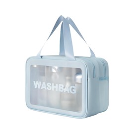 Waterproof Bag Make Up Organisers Cosmetic Bag Large Cosmetic Case Make Up Bag Cosmetic Organiser Cosmetic Bag Women, Blue, M, Mass beauty