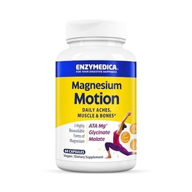 Enzymedica Magnesium Motion con 3 formas de magnesio, ATA Mg, glicinato, malato, alivia dolores ocasionales y fortalece huesos y músculos, 60...      
