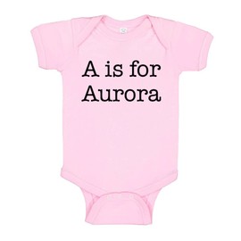 A is for Aurora Baby Infant One Piece Bodysuit 6 Months Light Pink