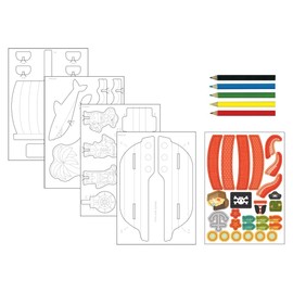 Petit Collage Color and Build Pop-Out, Pirates Playset