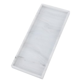 Bandeja de Baño para Mostrador, Bandeja de Tocador de Silicona para Baño, Bandeja Rectangular para Lavabo, Bandeja de Almacenamiento para Tocador, Bandeja Organizadora de Joyas (L)