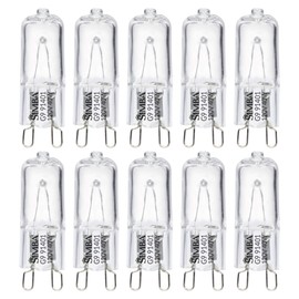 Simba Lighting Halogen Light Bulb G9 T4 40W JCD Bi-Pin (10 Pack) for Chandeliers, Pendants, Cabinet Lights, Landscape Lights, Desk and Floor Lamps, Wall Sconces, 120V Dimmable, 2700K Warm White