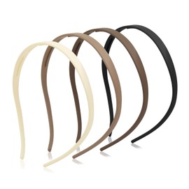 WOVOWOVO Flex Headbands Designed for Glasses Wearer, Plastic Eyewear Hair Bands with Teeth Comb Skinny No Pressure Thin Head Bands for Women's Hair, Non Slip Comfortable Hairbands, 4 Packs