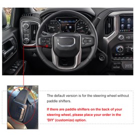 MEWANT Hand Stitch Car Steering Wheel Protector Wrap Cover for GMC Sierra 1500 2019-2023 / Sierra 1500 Limited 2022 / Sierra 2500 2020-2024 / Sierra 3500 2020-2024 / Yukon (XL) 2021-2023 Accessories
