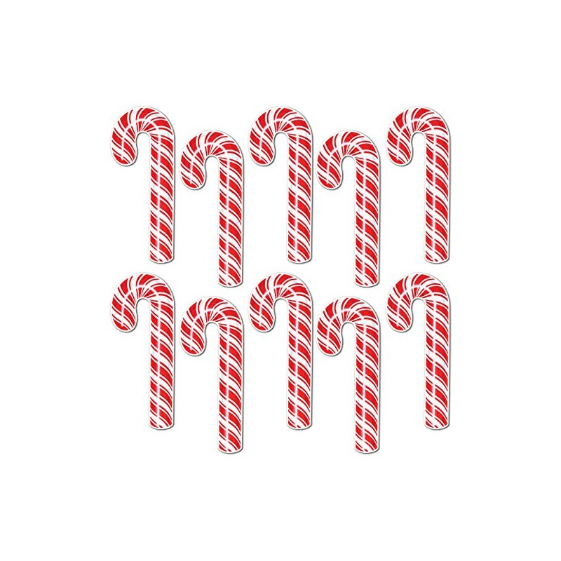 10 Piece Mini Candy Cane Cutouts Christmas Party Decorations