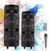 Dazone 6000W/4000W Portable High Powered Bluetooth, Double 8"/6.5" Subwoofer PA