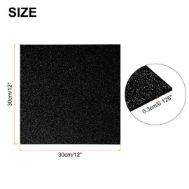 QUARKZMAN Pack of 1 Black Glitter Acrylic Sheets 1/8 Inch Thickness 12 Inch x 12 Inch Glossy PMMA Fluorescent Plastic Sheets Extruded Transparent Blanks for DIY Crafts