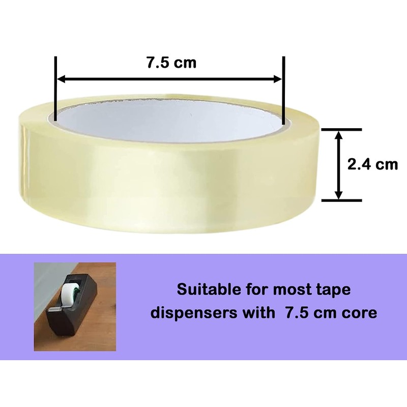 6 Rolls Packaging Tape 24mm x 40m – Transparent Cellotape