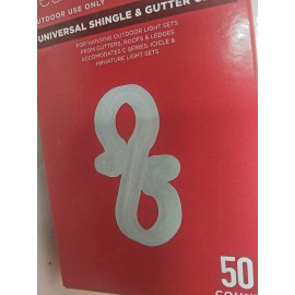 Make the Season Bright Christmas light Clip Hooks  S Shaped White Plastic 50 count  New
